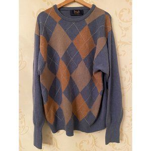 Men's Medium Pringle of Scotland Pure Argyle 100% Cashmere Sweater